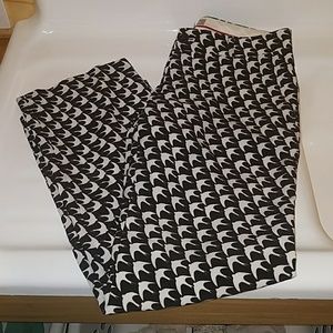 Banana Republic trousers, bird print, size 4P